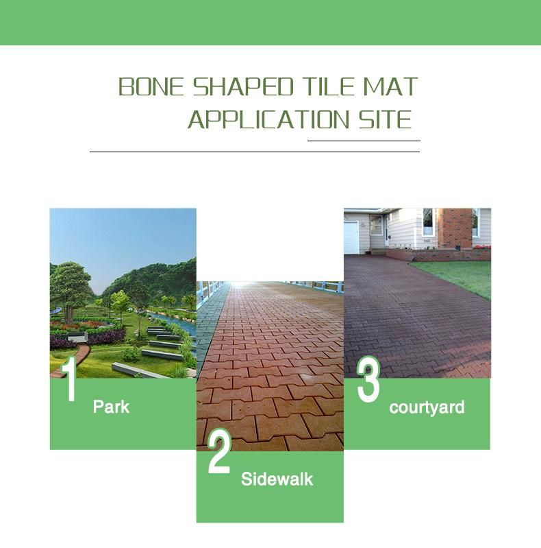 Dog Bone Shape Outdoor Flooring Playground Rubber Tile 25mm/43mm Thickness Small Brick