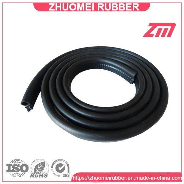 Car Door Edge Trim Rubber Seal with Fin and Metal Wire