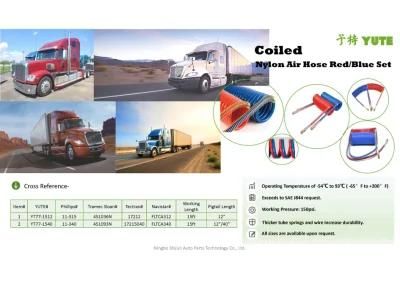 15&prime; Coiled Air Brake Hose Red/Blue Include 40&quot; Lead Set