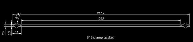 8 Inch Sanitary Tri Clamp Type Ferrule Silicone Gasket