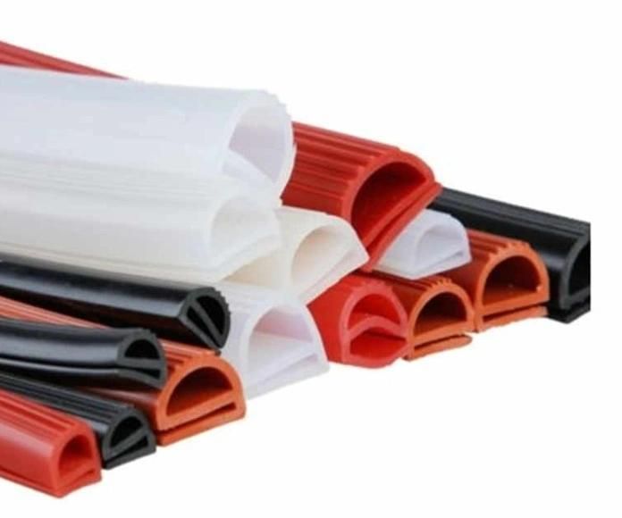E Shape Platinum Cure Silicone Extrusion Rubber Seal Strip Gasket for Door Seal