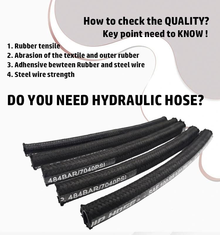 Msha Certificated SAE100 R5 Hydraulic Rubber Hose Textile Covered One Layer Steel Wire Braided