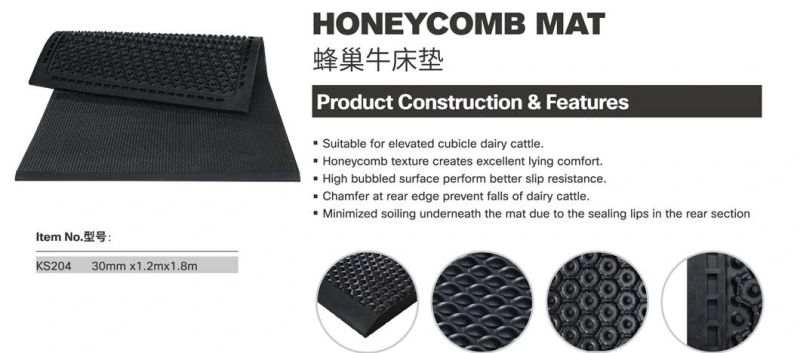 Animal Husbandry Odorless Flooring Rubber Stable Mat for Cow Dairy Farm 30mm