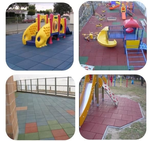 Square Playground Outdoor Kindergarten Sports Rubber Flooring Tiles
