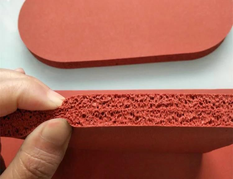 Dark Red Close Cell Silicone Sponge Rubber Sheet, Silicone Foam Rubber Sheet for Ironning Table (3A1002)