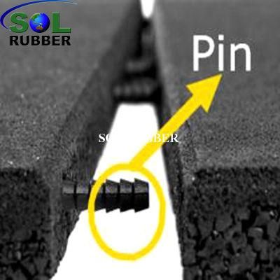 Recycle Material SBR Granules Rubber Outdoor Red Garden Flooring with Pin