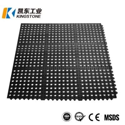 Interlocking Anti Slip Anti Skid Water Proof Restaurant Industry Rubber Mat with Holes