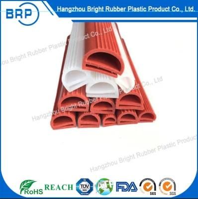 E Shape Platinum Cure Silicone Extrusion Rubber Seal Strip Gasket for Door Seal