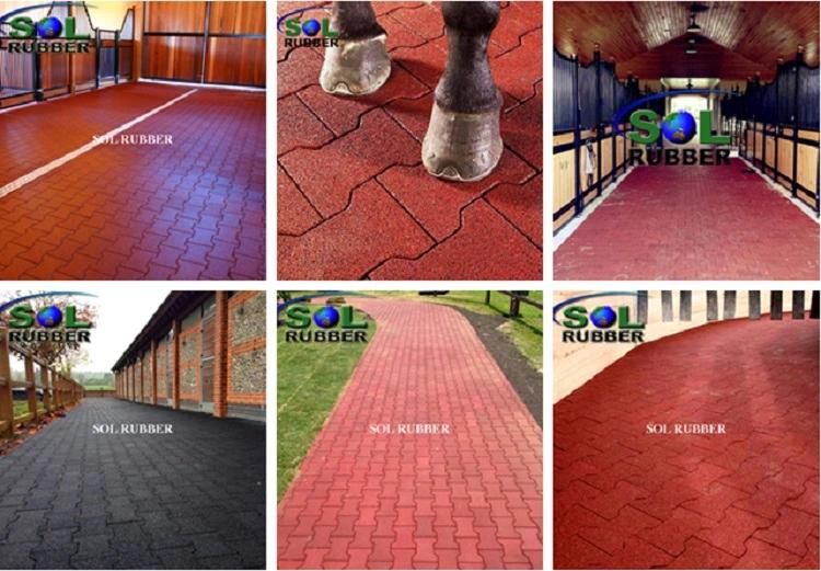 45mm Terracotta High Density Dogbones Horse Mat Stable Rubber Paver