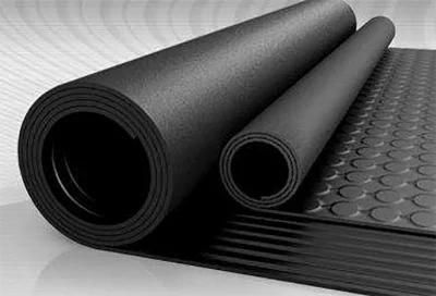 Red Anti-Slip Rubber Sheet with Round Button Pattern Rubber Matting