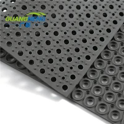 Black Anti Slip Rubber Door Mat with Large Holes/Bathroom Rubber Mat