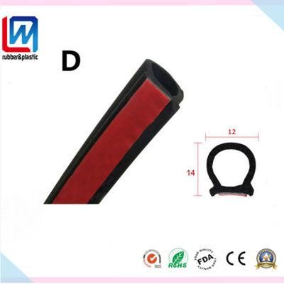 D-Shape Trim Edge Hollow Profile Rubber Sealing Strips for Car Glass