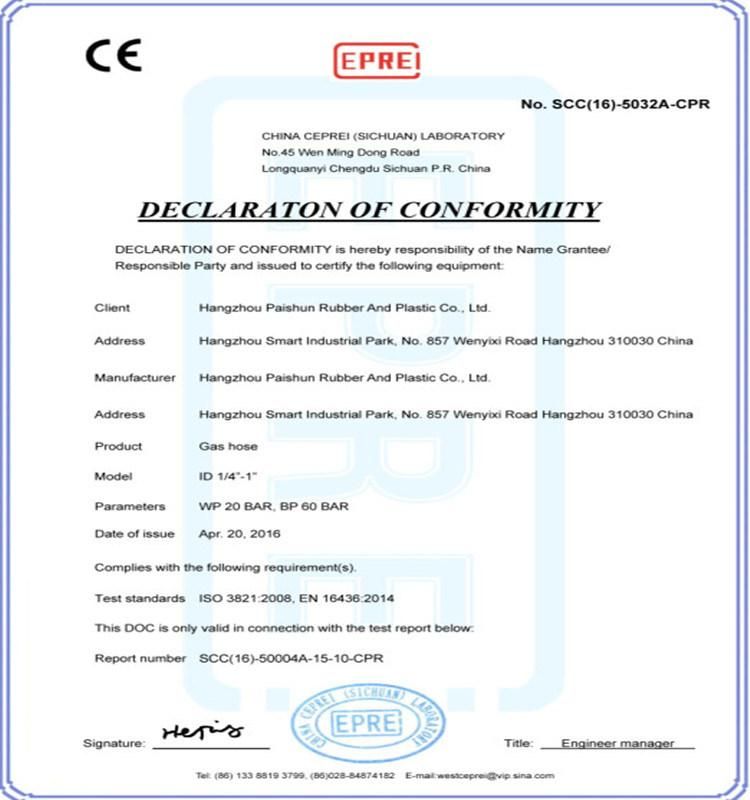 ISO3821 Proved 8 X 15mm Rubber Acetylene Hose
