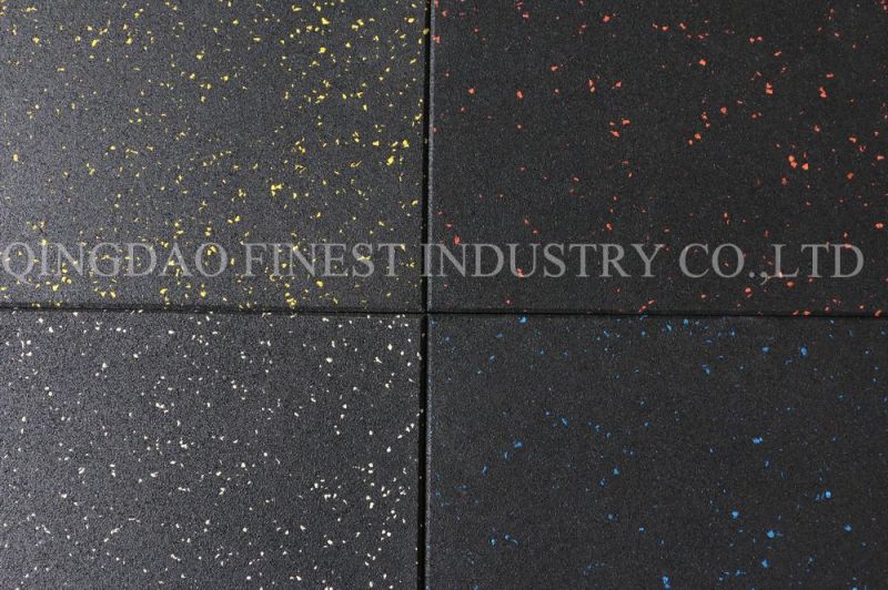 EPDM Speckled Rubber Flooring Tiles for Home and Commercial Gyms