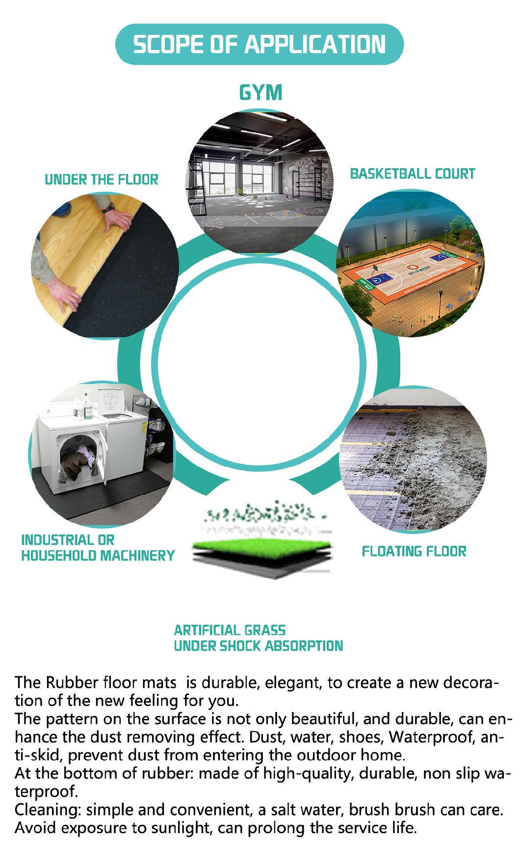 Anti-Shock Rubber Flooring Rolls Rubber Mats for Gym