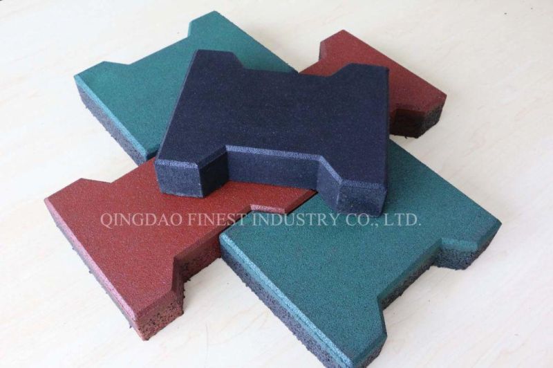 200X160X45mm Outdoor Dog-Bone Rubber Tile Rubber Paver Brick Rubber Paver