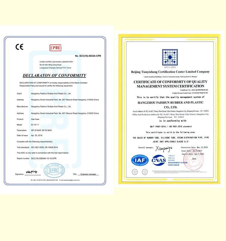 5/16′′ W. P20bar Rubber Twin Hose for Shipbuilding