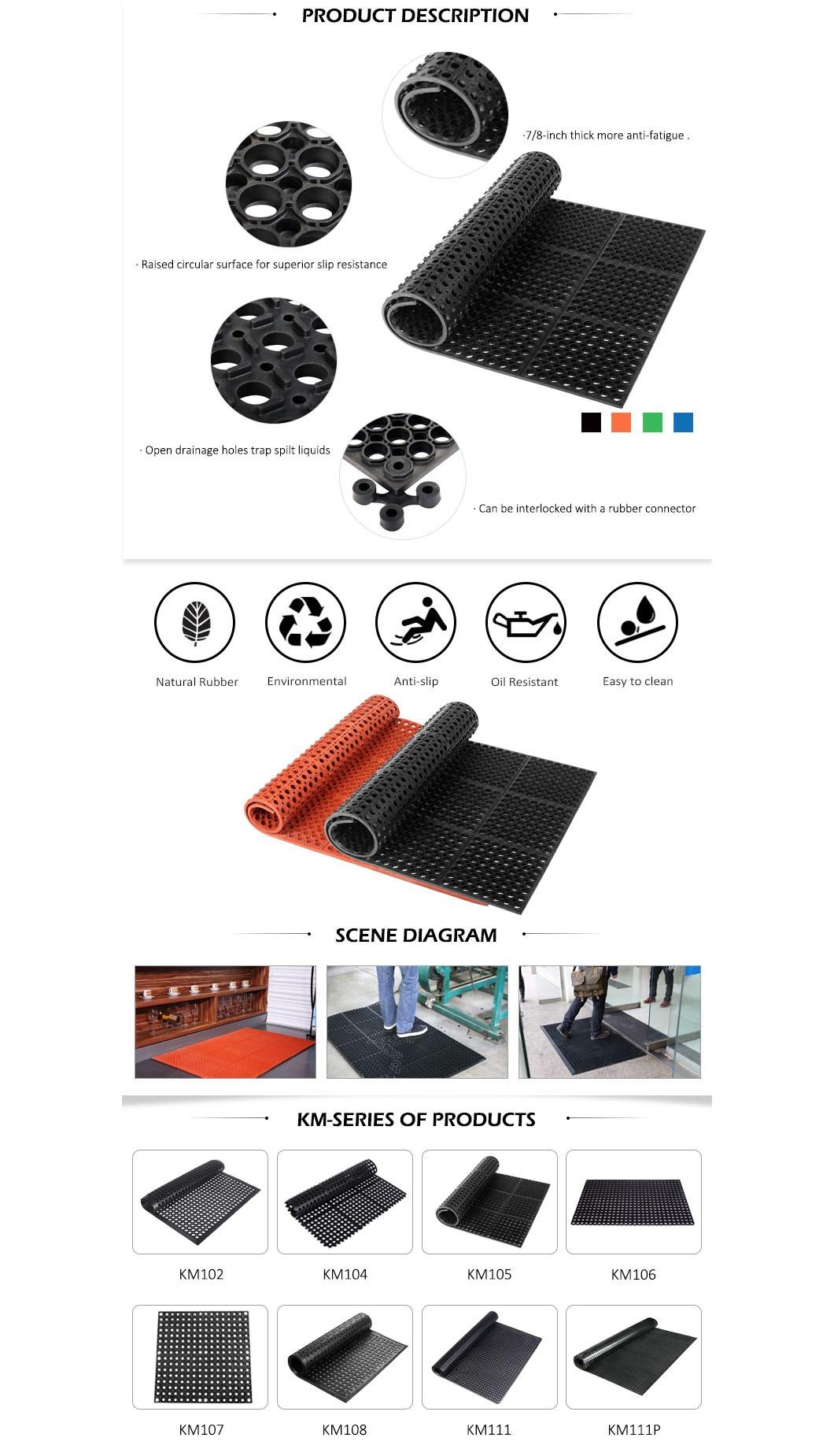 Heavy Duty Rubber Mat 3X5FT with Connectors Use for Hotel and Workplace