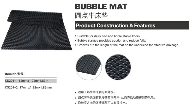 Comfort Livestock Anti Slip/Fatigue Cattle/Horse Stable Stall Safety Rubber Bubble/Hammer Floor Mats
