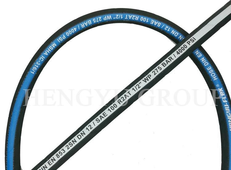 2 Inch Black Rubber Hose High Pressure Steel Wire Braided Hydraulic Hose