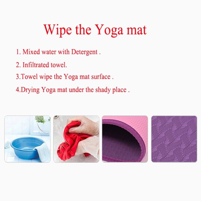 Eco Friendly Great Cushioning PU Leather Rubber Black Yoga Mat