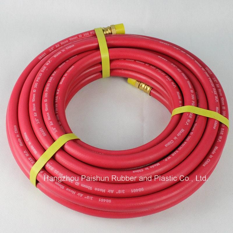 25′x 3/8" 300 Psi Rubber Air Compressor Hose Assembly