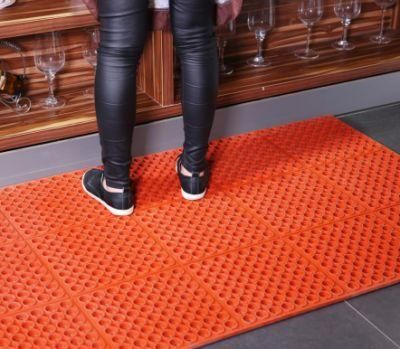 Perforated Anti Fatigue Oil Proof Rubber Drainage Kitchen Floor Mat with Connector