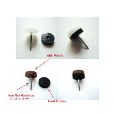 Rubber Metal Felt / Plastic Optional Base Floor Protection Furniture Glide Nail
