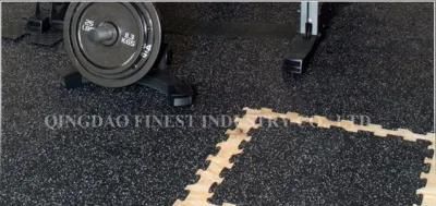 Crossfit Sound Deadening and Acoustic Jigsaw Interlocking Puzzle Gym Rubber Floor Mat/ Rubber Rubber Tile Floor for Fitness