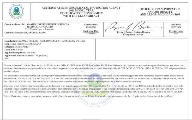 EPA/Carb Certificated OEM Outdoor Power & Lawn Equipment Fuel Line