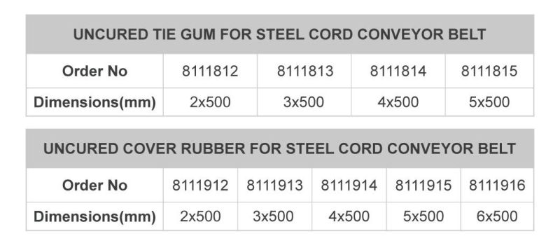 Fabric Conveyor Belt Hot Jointing Uncured Intermedaite Rubber