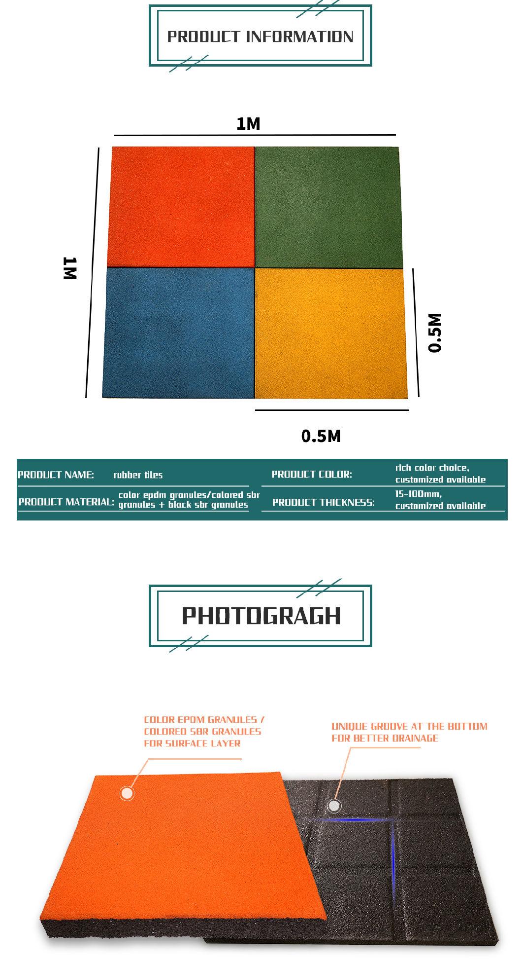 Colored Surface Rubber Flooring Mat for Playground