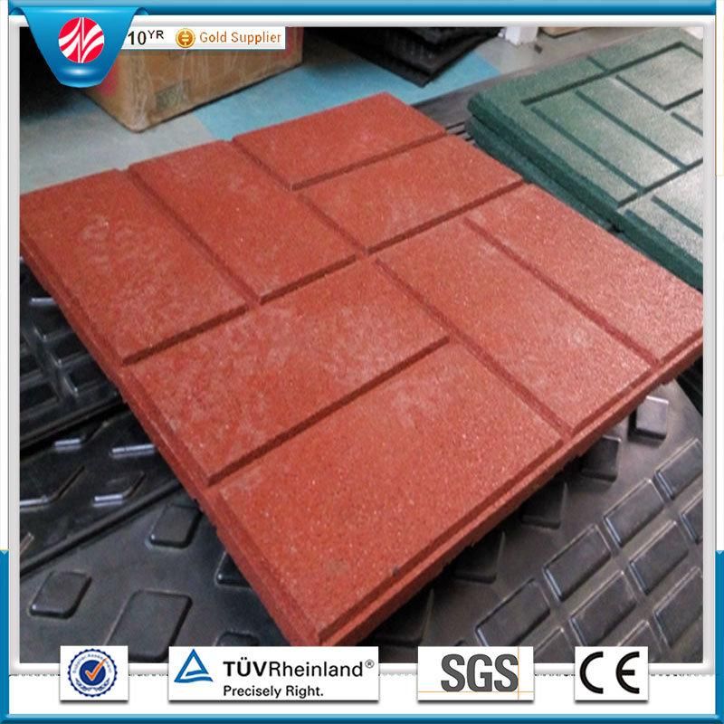 Interlocking Colorful Rubber Tile Paver Wearing-Resistant Rubber Tile