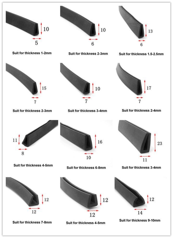 Protective Edge Trim U Channel Rubber Seal
