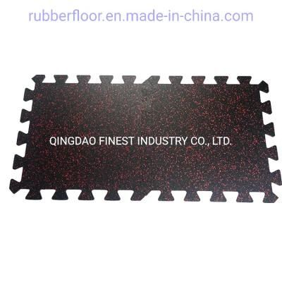 Interlocking EPDM Speckles Gym Rubber Flooring for Crossfit Gym