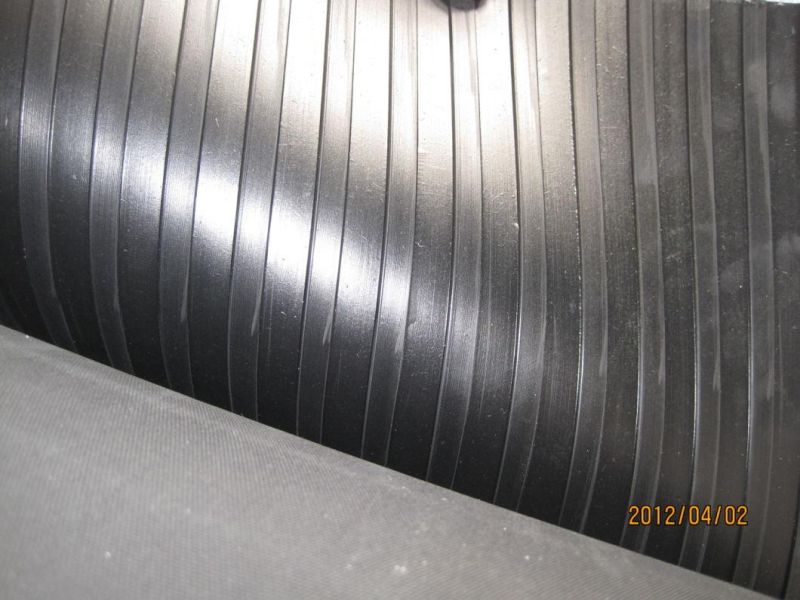 Black Anti Slip Flooring Wide Ribbed Rubber Sheet