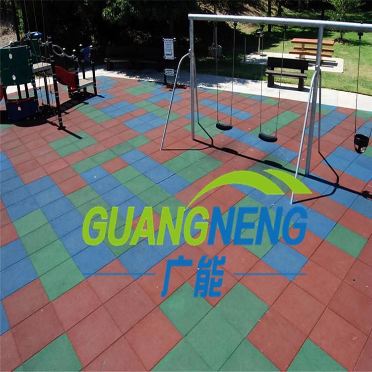 Square Rubber Tile Colorful Rubber Paver Playground Rubber Flooring