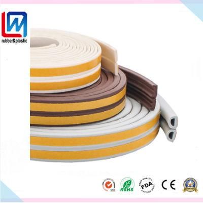 D, I, E Shape EPDM Sponge Rubber Sealing Weatherstrip for Wooden Door