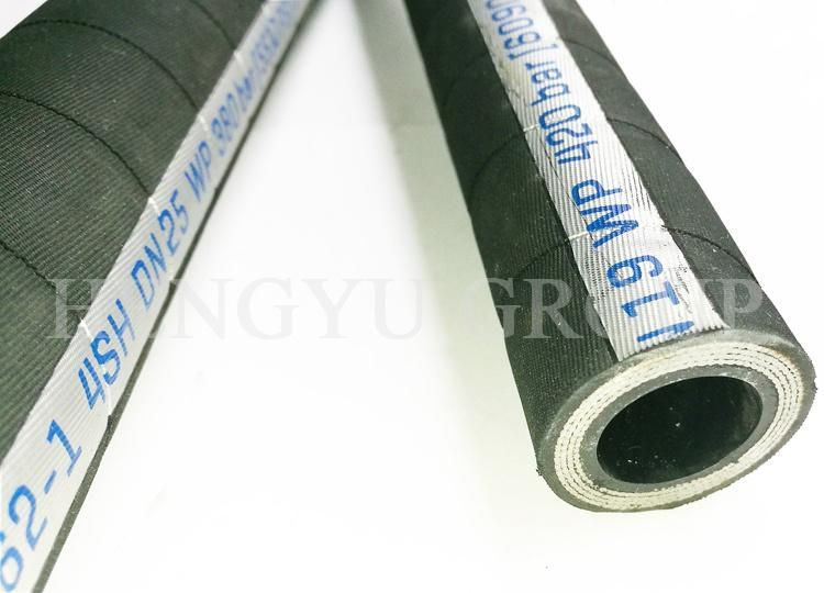 Hengyu Top 10 Hydraulic Hose Brands China Supply Spiral Hydraulic Rubber Hoses DIN En856 4sh