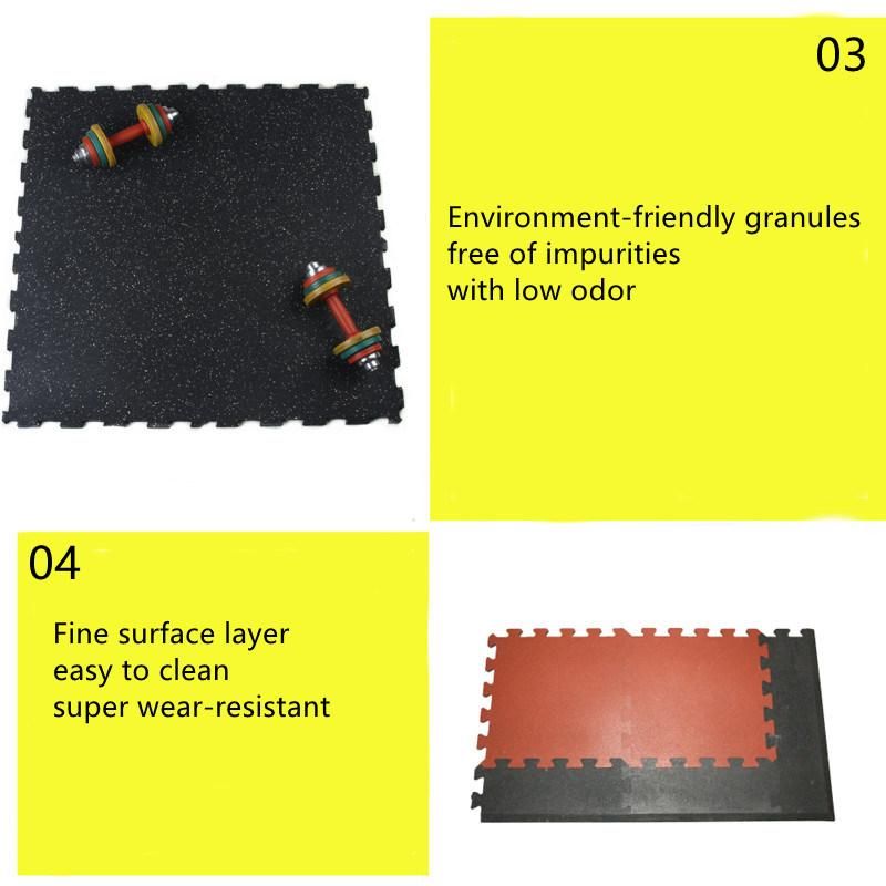 10%-50% EPDM Color Granular Interlock Rubber Tile Flooring