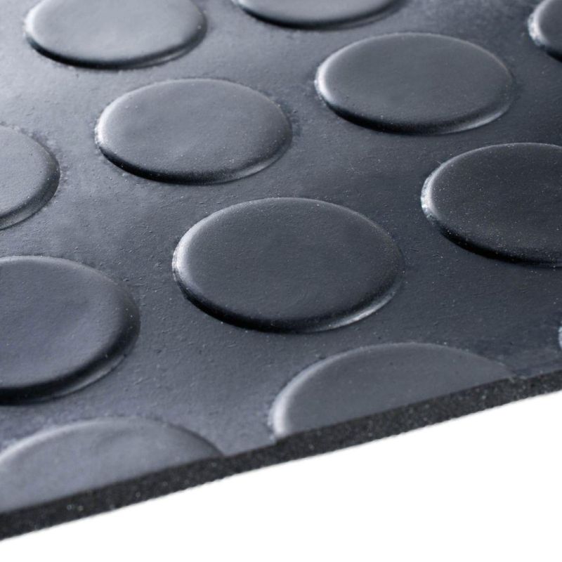 China Non-Slip Water-Proof Round Stud Coin Pattern Rubber Flooring Mat Sheet