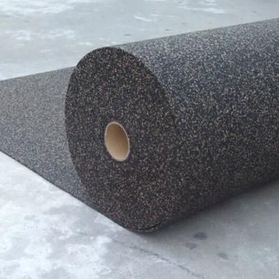 15mm Black Rubber Gym Flooring with Coloured Flecks