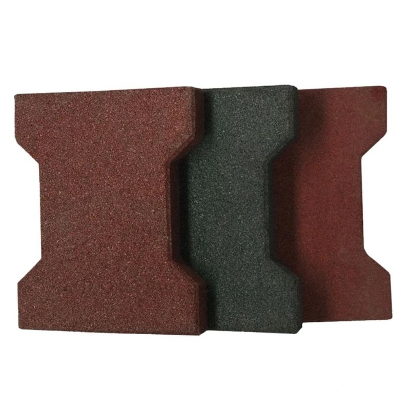 160mm*200mm*45mm Red Black Dog Bone Rubber Flooring /Rubber Tile Mat