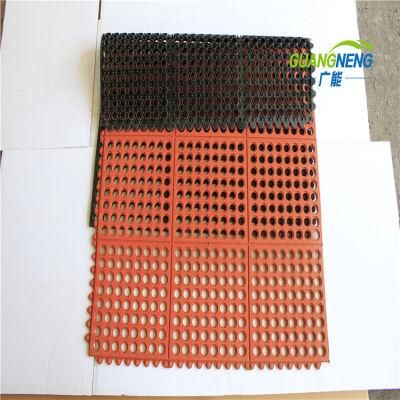 Custom Interlocking Drainage-Holes Anti-Fatigue Rubber Floor Mat