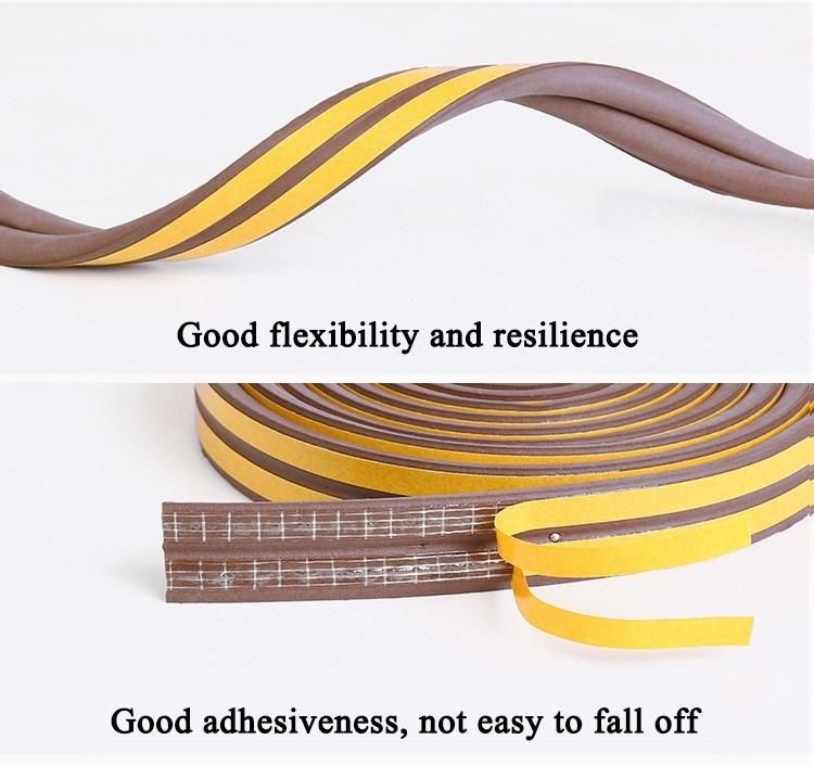 5m Self Adhesive P Type Foam Seal Strip Rubber Seal D Type Foam Seal W Shape Rubber Seal