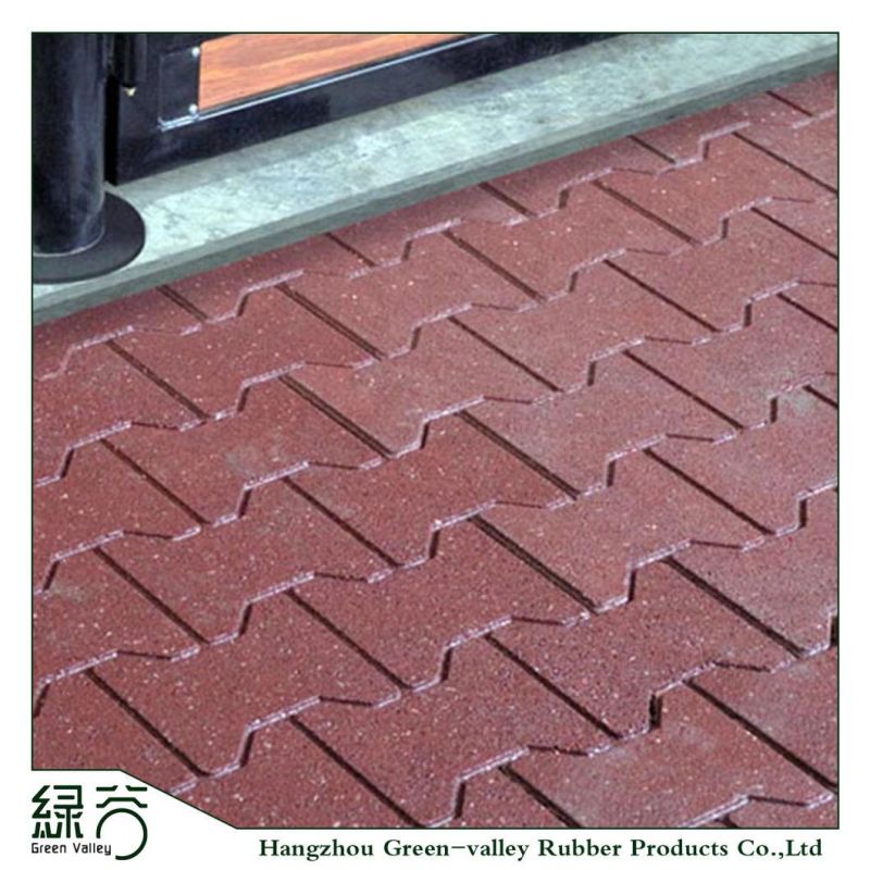 Dog-Bone Shaped Puzzle Rubber Floor Tiles for Walkway
