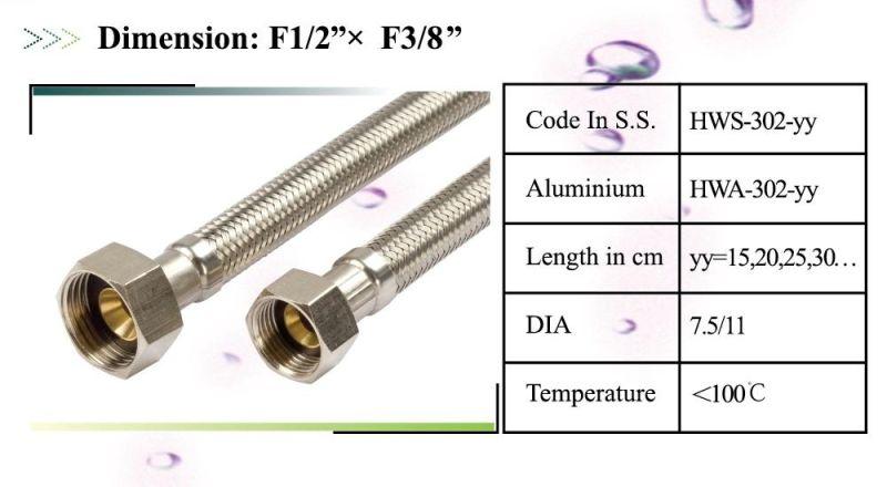 F1/2" Plus F3/8" Wire Braided Hose