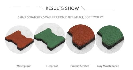 Colorful Horse Rubber Bricks Dog-Bone Pavers 43mm Thickness