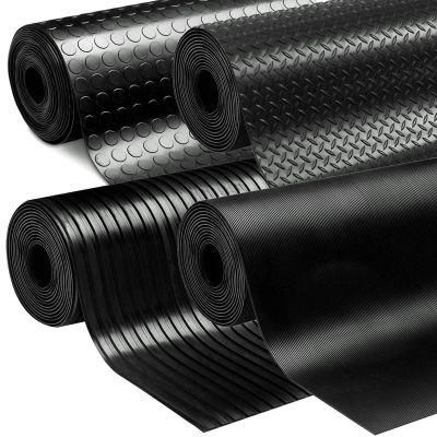 3.5mm Green Color Anti Slip Fine Wide Ribbed Corrugated Rubber Sheet/Mat/Flooring Roll