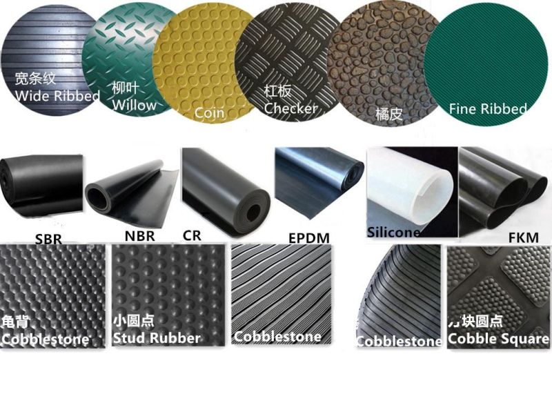Hot Sale Industrial 3-10mm Thickness Coin Pattern Rubber Mat with Penny Design Garage Rubber Sheet